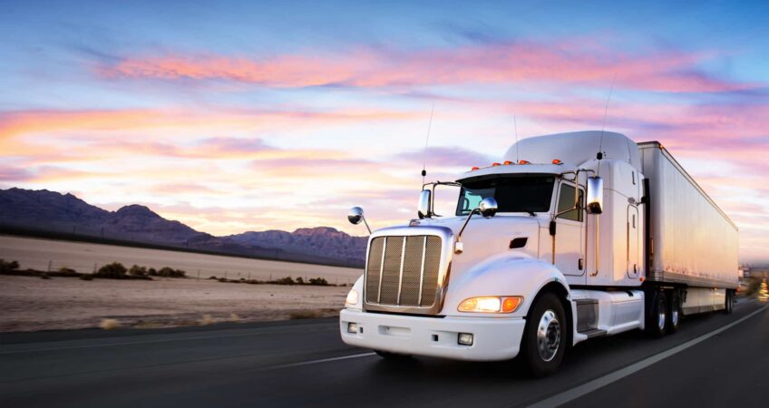 Truck in outback showing how to transport interstate in Australia